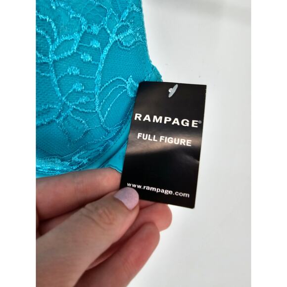 Vintage Y2K Rampage Intimates Womens Sz 36B Aqua Blue Lace Bra NEW - Picture 3 of 5